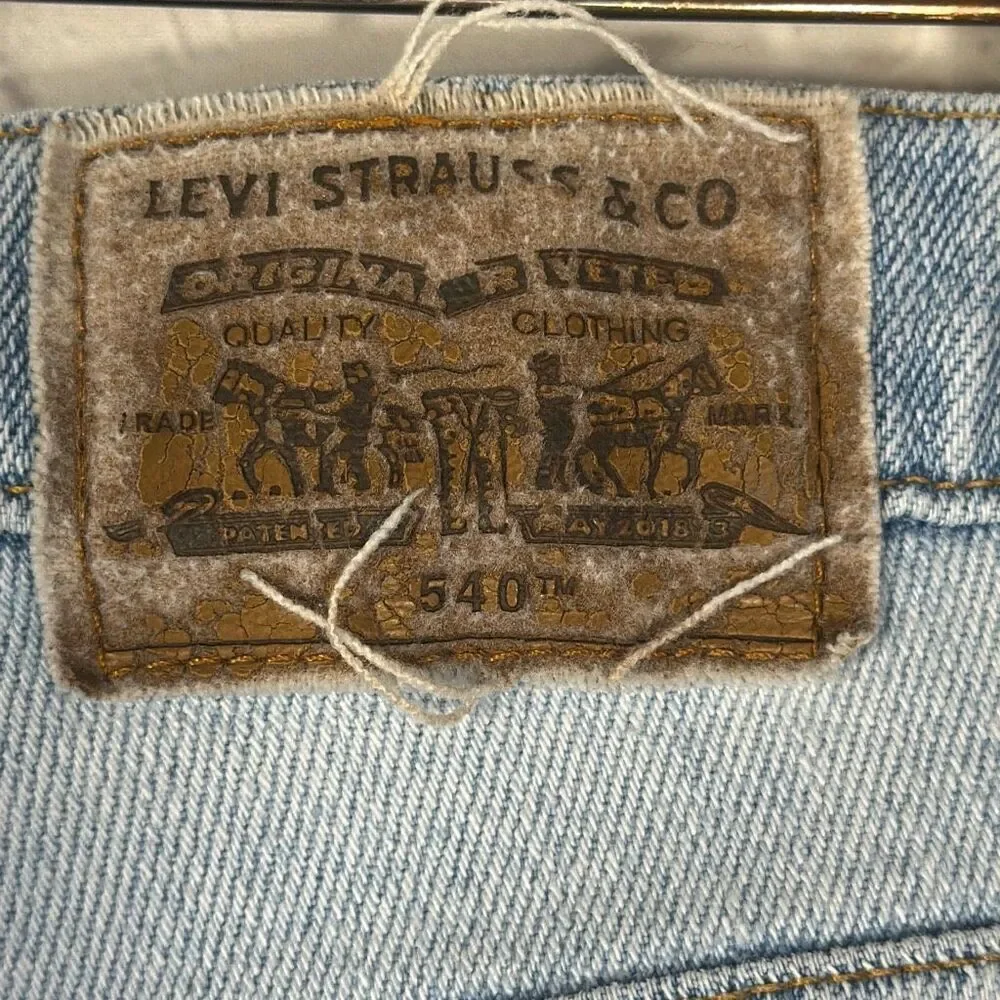 VTG Levis Jeans Mens 42x32 Blue 540 Flex Made In USA Brown Tab Western 90s Denim